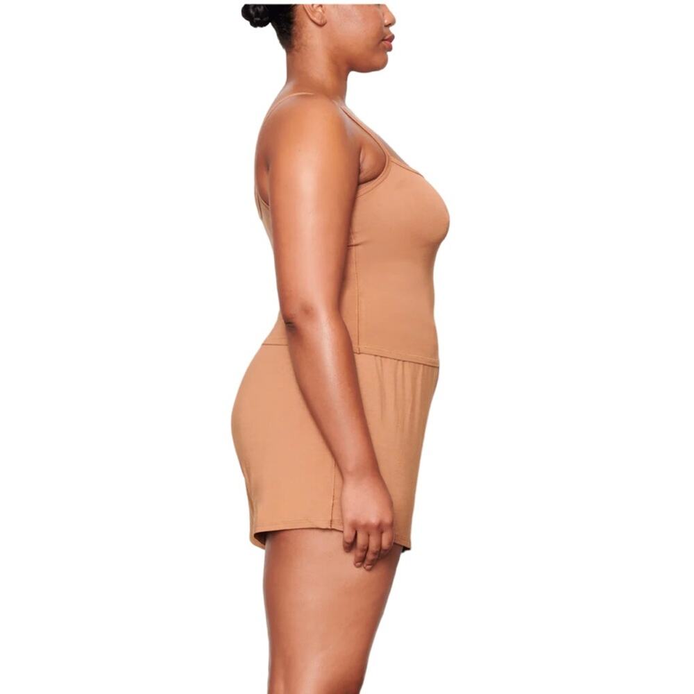 SKIMS Knit Pajama Shorts in Camel - Picture 2 of 7